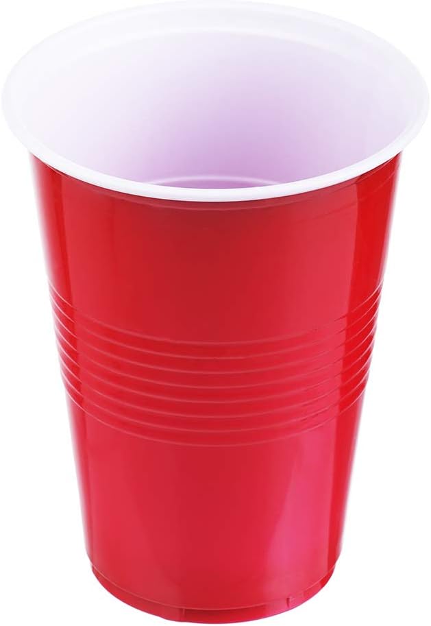 12 oz disposable plastic party cups (Red, 100) - Image 2