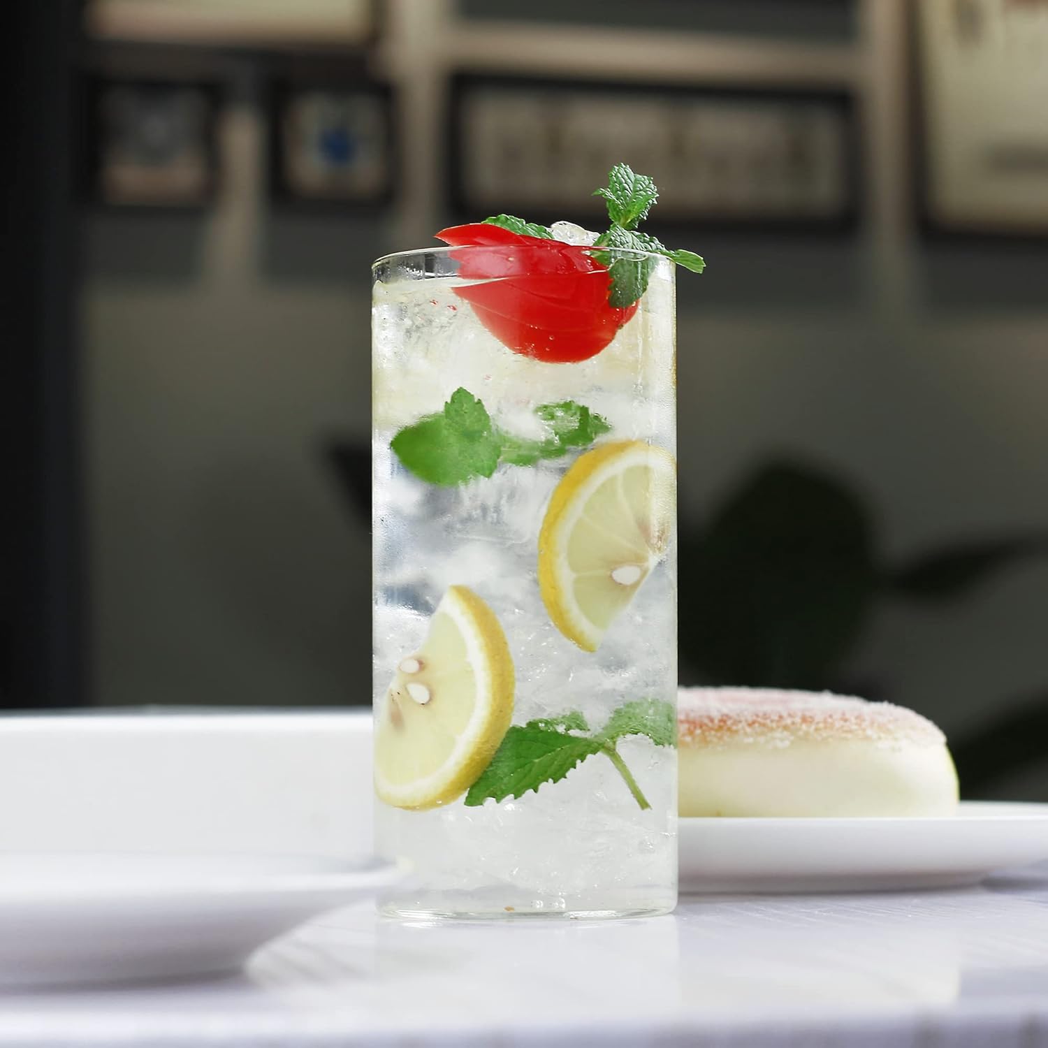 Drinking Glasses 13 oz, Thin Highball Glasses Set of 4,Elegant Bar Glassware For Water, Juice, Beer, Drinks, and Cocktails and Mixed Drinks,Lead-Free Pint Glasses,Glass Drink Tumblers - Image 2