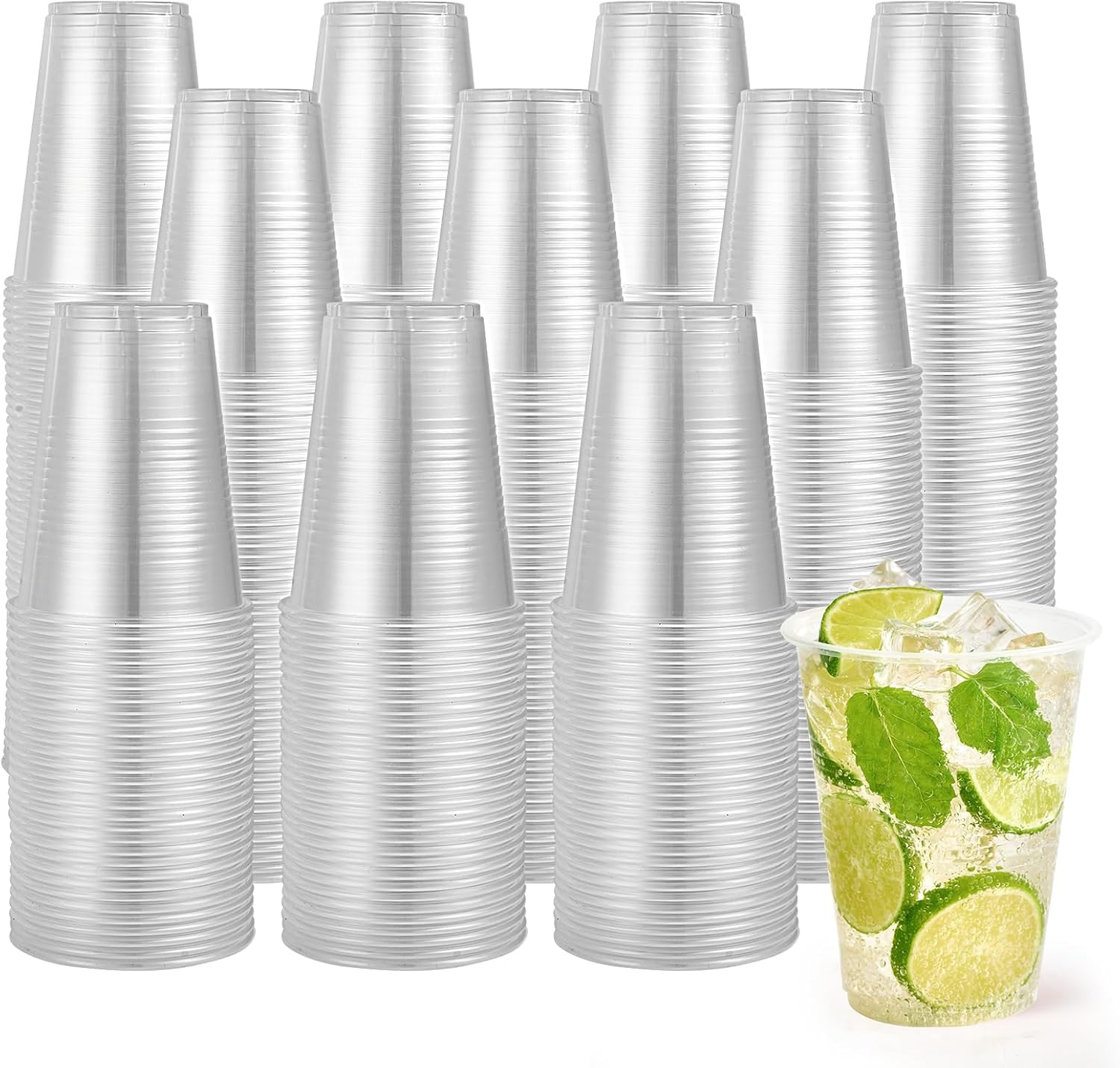 1000 Pack 16oz Plastic Cups,Disposable Clear Drinking Cups,Hot and Cold Drink Container for Water, Juice, Soda,Coffee